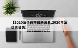 【2020油价调整最新消息,2020年油价价目表】