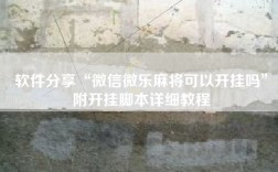 软件分享“微信微乐麻将可以开挂吗”附开挂脚本详细教程