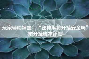 玩家辅助神器：“雀神麻将开挂安全吗”附开挂脚本详细