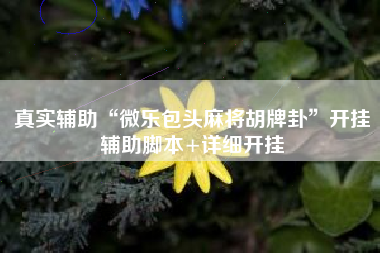 真实辅助“微乐包头麻将胡牌卦	”开挂辅助脚本+详细开挂