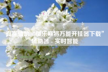 真实辅助“微乐麻将万能开挂器下载	”辅助器 - 实时智能