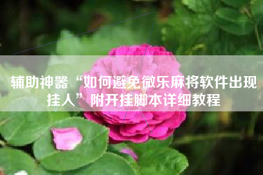 辅助神器“如何避免微乐麻将软件出现挂人	”附开挂脚本详细教程