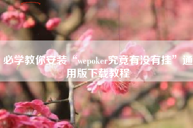 必学教你安装“wepoker究竟有没有挂”通用版下载教程